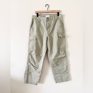 ASOS Cotton Cargo Pants in Sage Khaki - Size 33 x 30